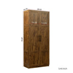 Hoher Wäscheschrank und Aufbewahrungsschrank mit 2 Türen und 3 Trennwänden zur Unterteilung von 4 Ablagefächern 75B x 40T x 180H cm