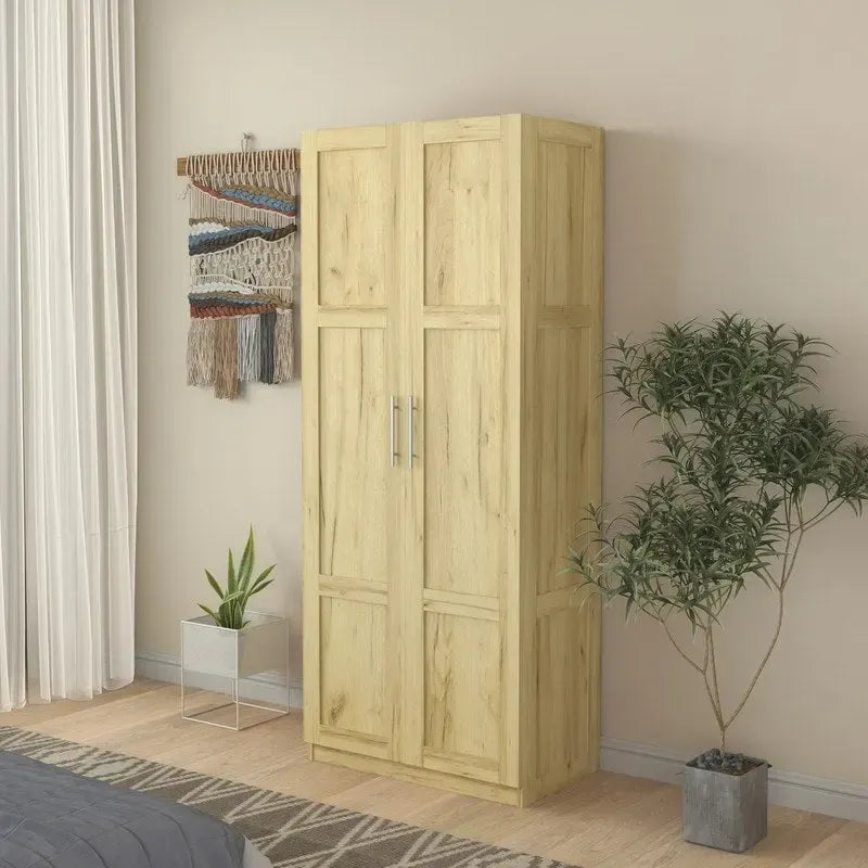 Hoher Wäscheschrank und Aufbewahrungsschrank mit 2 Türen und 3 Trennwänden zur Unterteilung von 4 Ablagefächern 75B x 40T x 180H cm