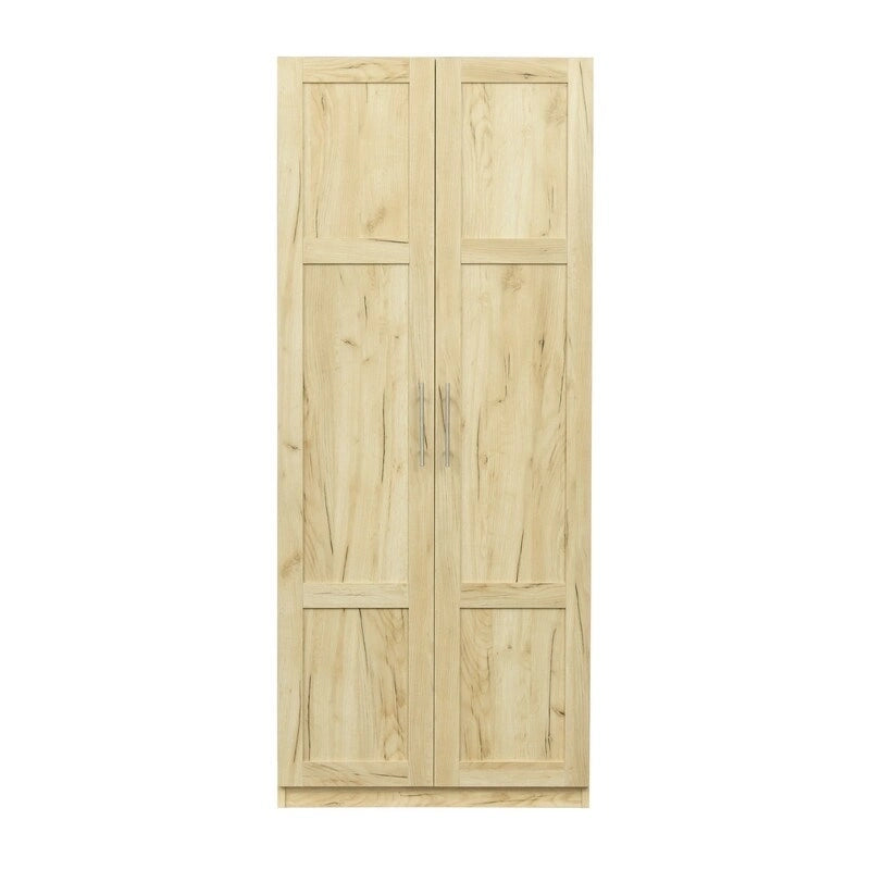 Hoher Wäscheschrank und Aufbewahrungsschrank mit 2 Türen und 3 Trennwänden zur Unterteilung von 4 Ablagefächern 75B x 40T x 180H cm