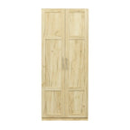 Hoher Wäscheschrank und Aufbewahrungsschrank mit 2 Türen und 3 Trennwänden zur Unterteilung von 4 Ablagefächern 75B x 40T x 180H cm