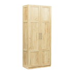 Hoher Wäscheschrank und Aufbewahrungsschrank mit 2 Türen und 3 Trennwänden zur Unterteilung von 4 Ablagefächern 75B x 40T x 180H cm
