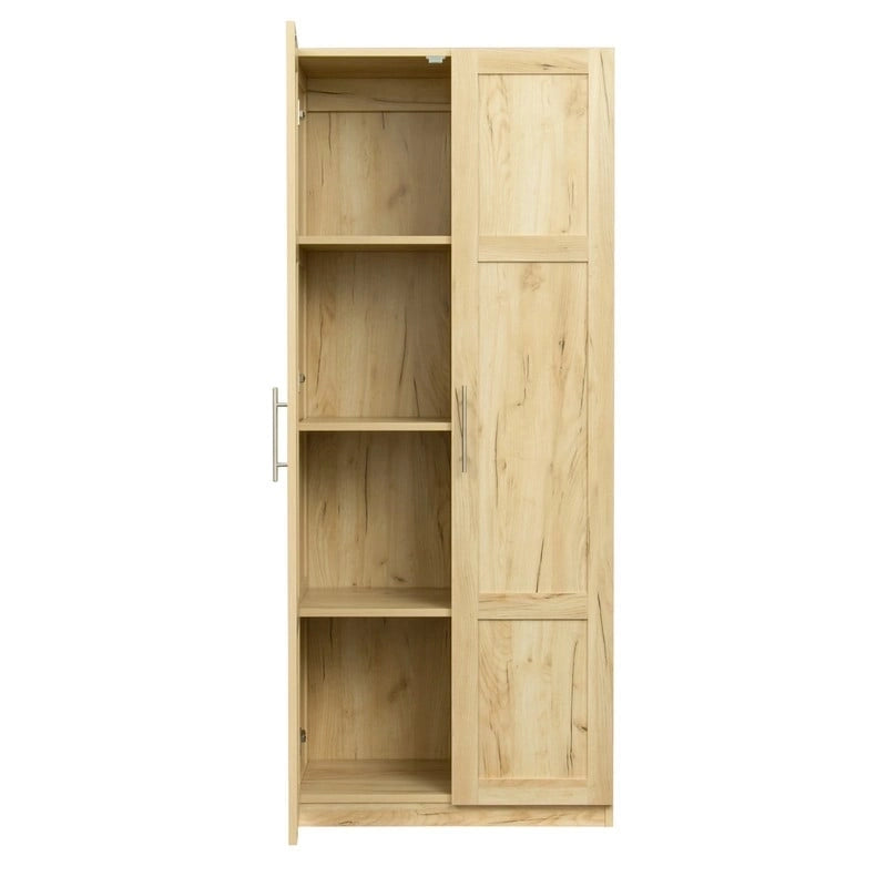 Hoher Wäscheschrank und Aufbewahrungsschrank mit 2 Türen und 3 Trennwänden zur Unterteilung von 4 Ablagefächern 75B x 40T x 180H cm