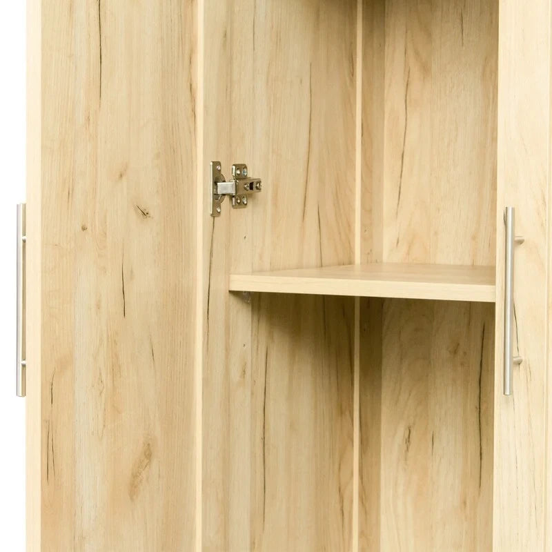 Hoher Wäscheschrank und Aufbewahrungsschrank mit 2 Türen und 3 Trennwänden zur Unterteilung von 4 Ablagefächern 75B x 40T x 180H cm