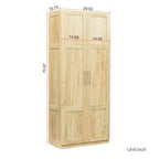 Hoher Wäscheschrank und Aufbewahrungsschrank mit 2 Türen und 3 Trennwänden zur Unterteilung von 4 Ablagefächern 75B x 40T x 180H cm
