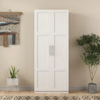Hoher Wäscheschrank und Aufbewahrungsschrank mit 2 Türen und 3 Trennwänden zur Unterteilung von 4 Ablagefächern 75B x 40T x 180H cm