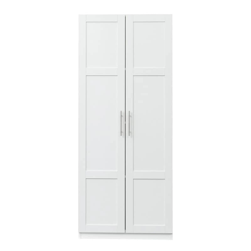 Hoher Wäscheschrank und Aufbewahrungsschrank mit 2 Türen und 3 Trennwänden zur Unterteilung von 4 Ablagefächern 75B x 40T x 180H cm
