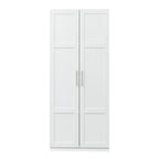 Hoher Wäscheschrank und Aufbewahrungsschrank mit 2 Türen und 3 Trennwänden zur Unterteilung von 4 Ablagefächern 75B x 40T x 180H cm
