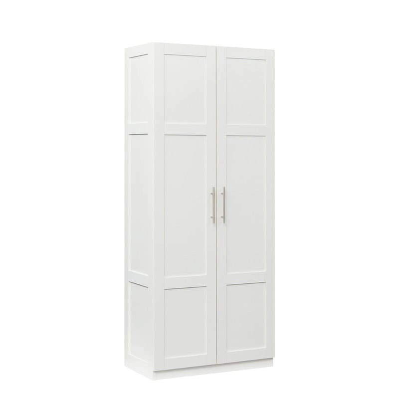 Hoher Wäscheschrank und Aufbewahrungsschrank mit 2 Türen und 3 Trennwänden zur Unterteilung von 4 Ablagefächern 75B x 40T x 180H cm