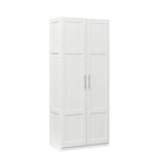 Hoher Wäscheschrank und Aufbewahrungsschrank mit 2 Türen und 3 Trennwänden zur Unterteilung von 4 Ablagefächern 75B x 40T x 180H cm