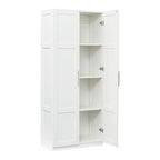 Hoher Wäscheschrank und Aufbewahrungsschrank mit 2 Türen und 3 Trennwänden zur Unterteilung von 4 Ablagefächern 75B x 40T x 180H cm