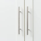 Hoher Wäscheschrank und Aufbewahrungsschrank mit 2 Türen und 3 Trennwänden zur Unterteilung von 4 Ablagefächern 75B x 40T x 180H cm
