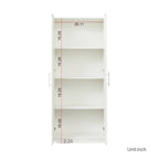 Hoher Wäscheschrank und Aufbewahrungsschrank mit 2 Türen und 3 Trennwänden zur Unterteilung von 4 Ablagefächern 75B x 40T x 180H cm
