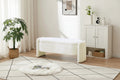 Ottoman 3D Lamb Fleece Fabric Storage Bench w/ Large Storage Space