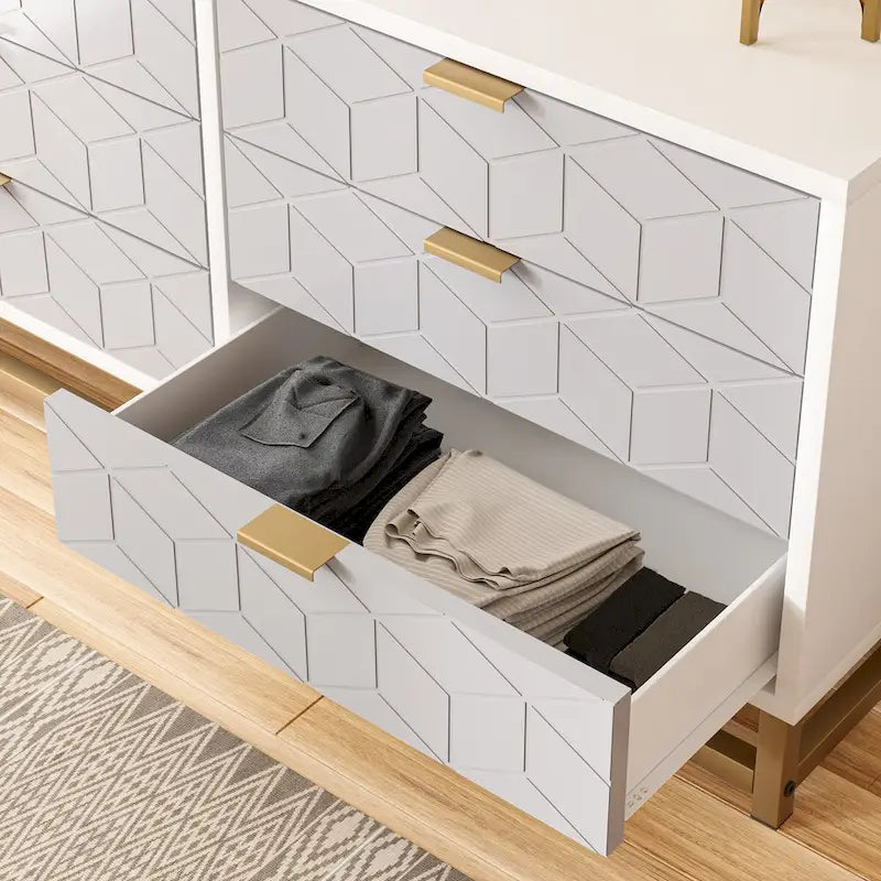 Kommode mit 6 Schubladen fürs Schlafzimmer, Holzkommode